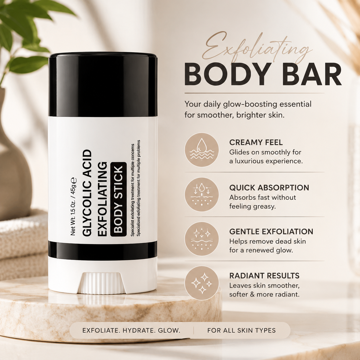 Zenvo GlycoGlow Exfoliating Body Stick