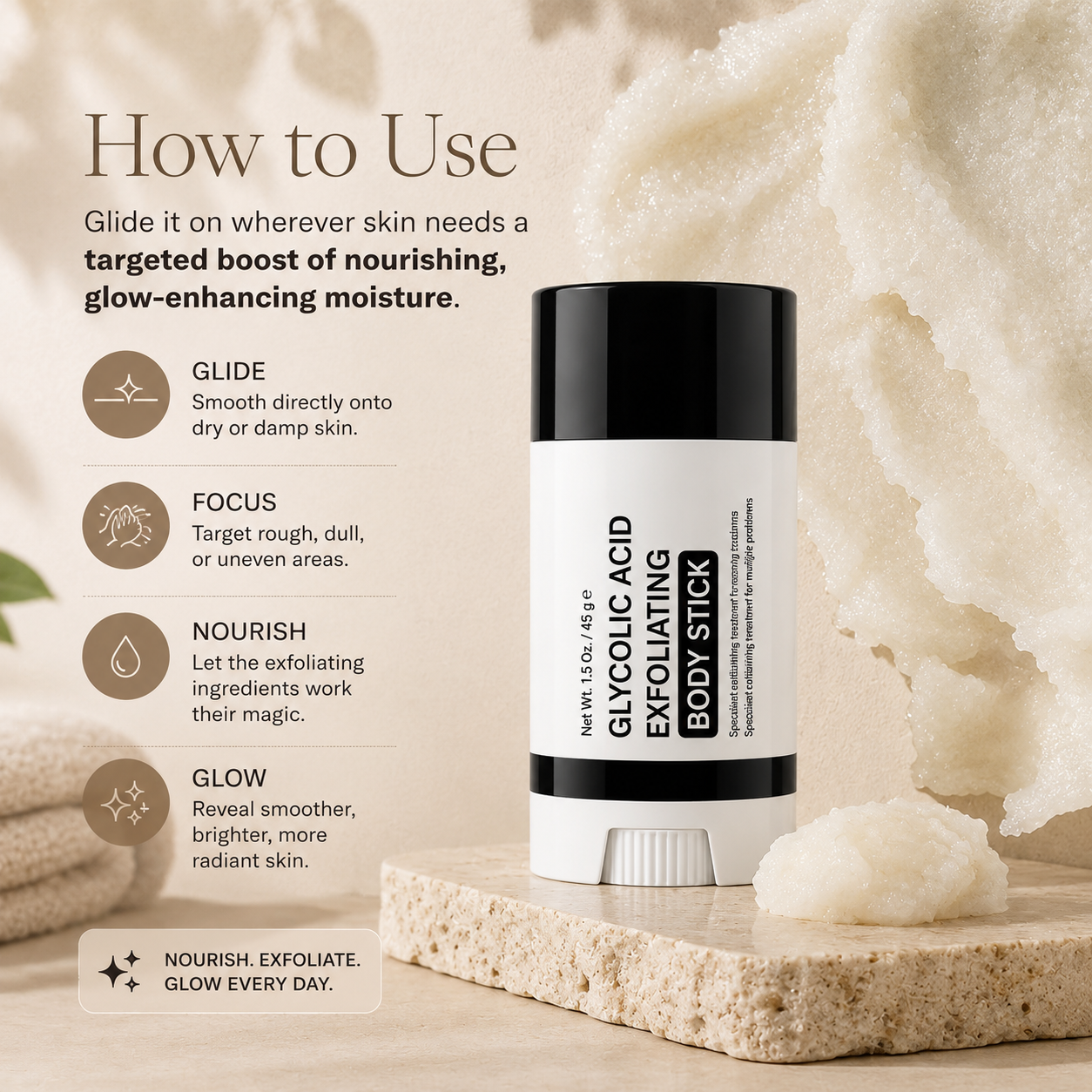 Zenvo GlycoGlow Exfoliating Body Stick